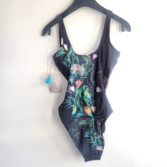 New JOHNNY WAS Calla Lily Printed One-Piece Swimsuit NWT Size X-Small - Picture 13 of 17
